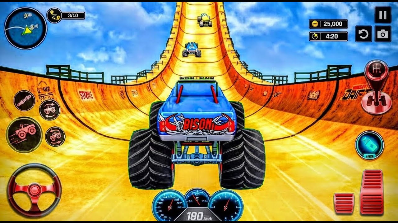 🔥Monster Truck Mega Ramb Impossible Driver - Ultimate Car Stunts GT-Racing Android Gameplay💥