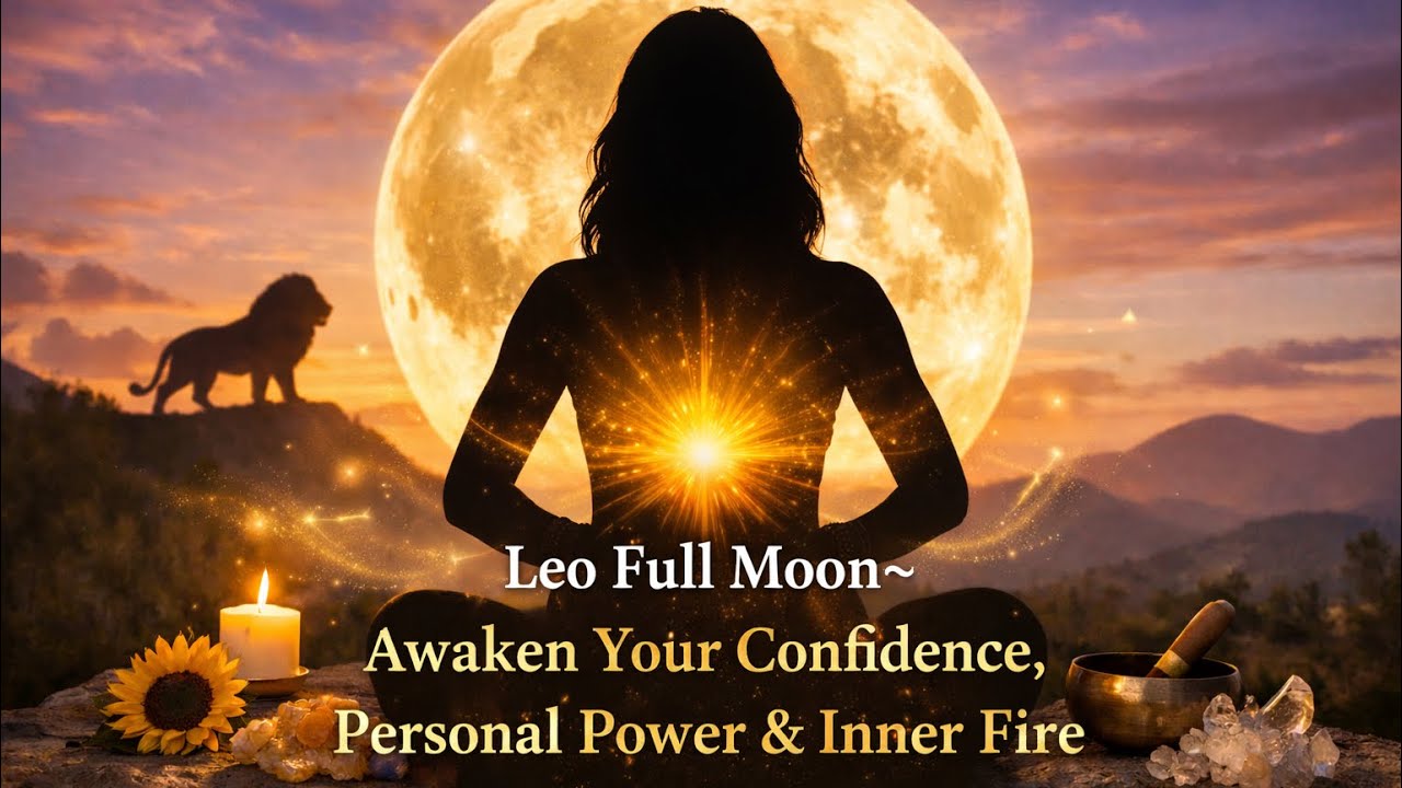 Leo Full Moon Ritual 🌕✨🦁 Solar Plexus Activation |Yin Yoga, Guided Hypnosis & Affirmations