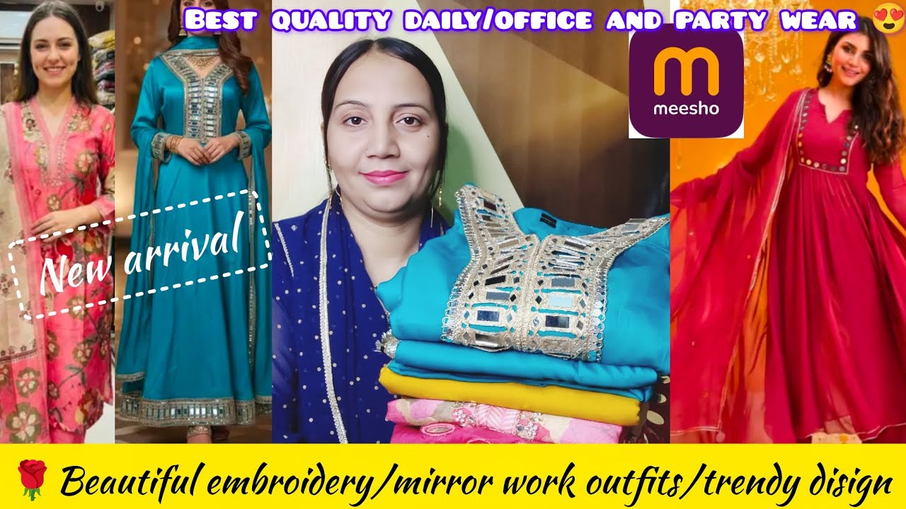 🌸 meesho best quality ✨daily/office and party wear anarkali dupatta set 😍 honest review and tryon 💕