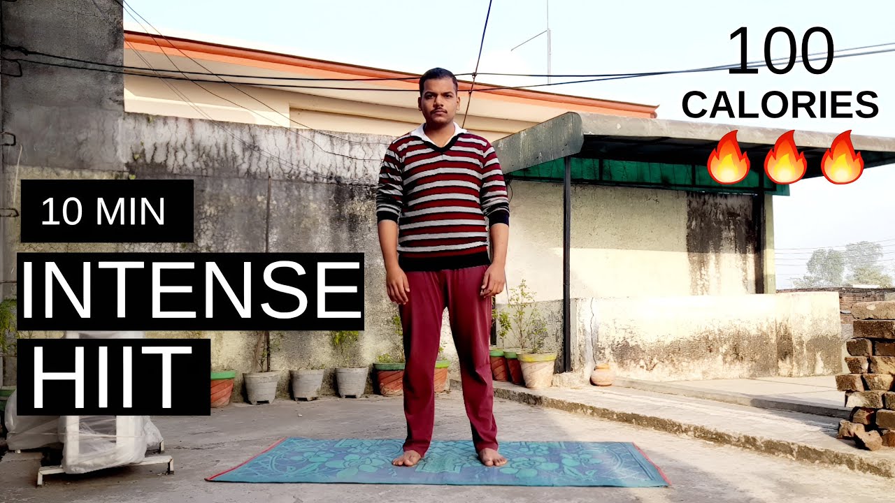 10-минутная интенсивная HIIT-тренировка 🔥 Сожгите 100 калорий дома