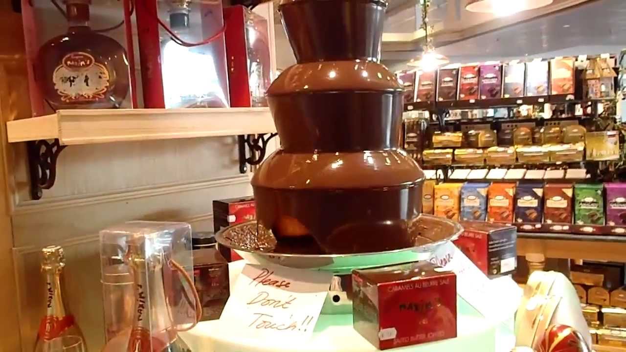 Chocolate fountain at candy store YouTube