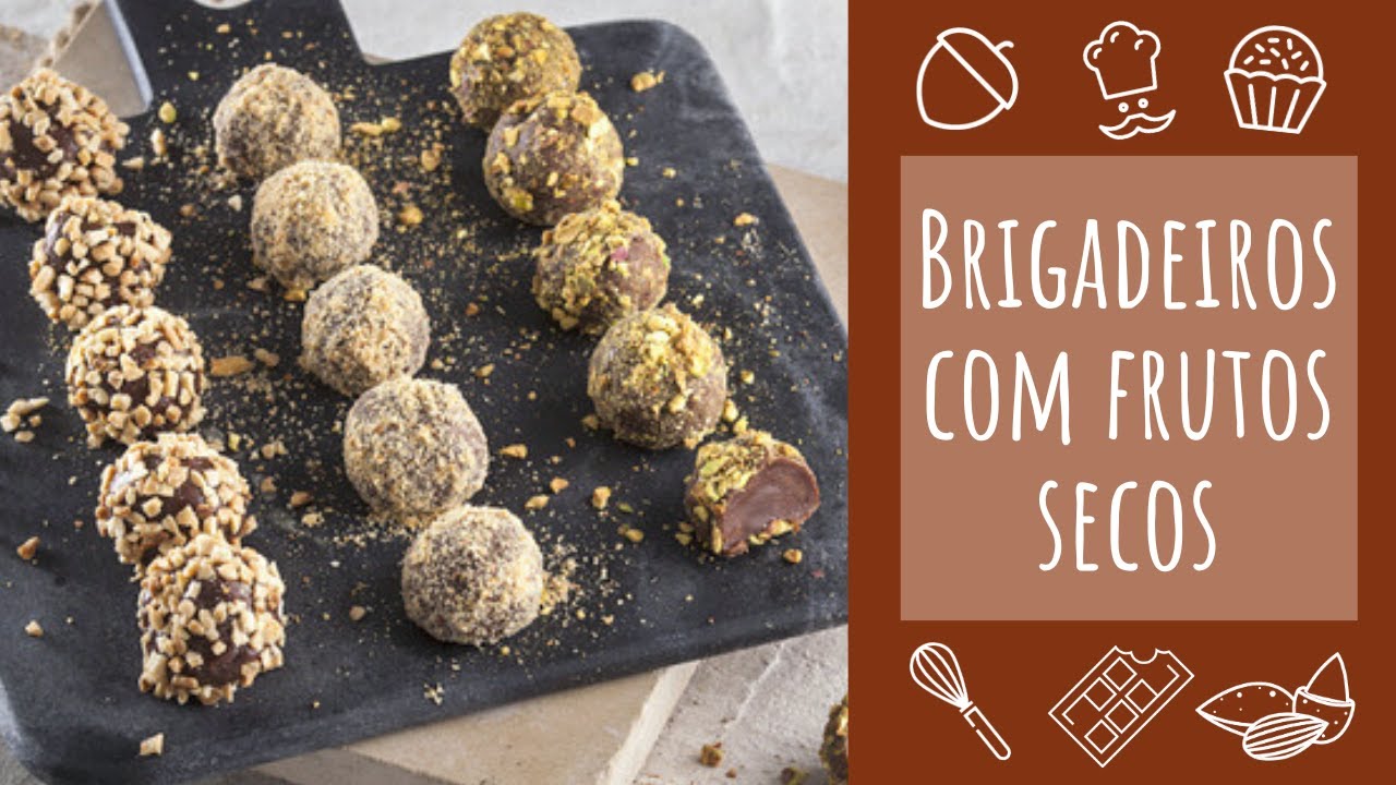 Brigadeiros de chocolate com frutos secos