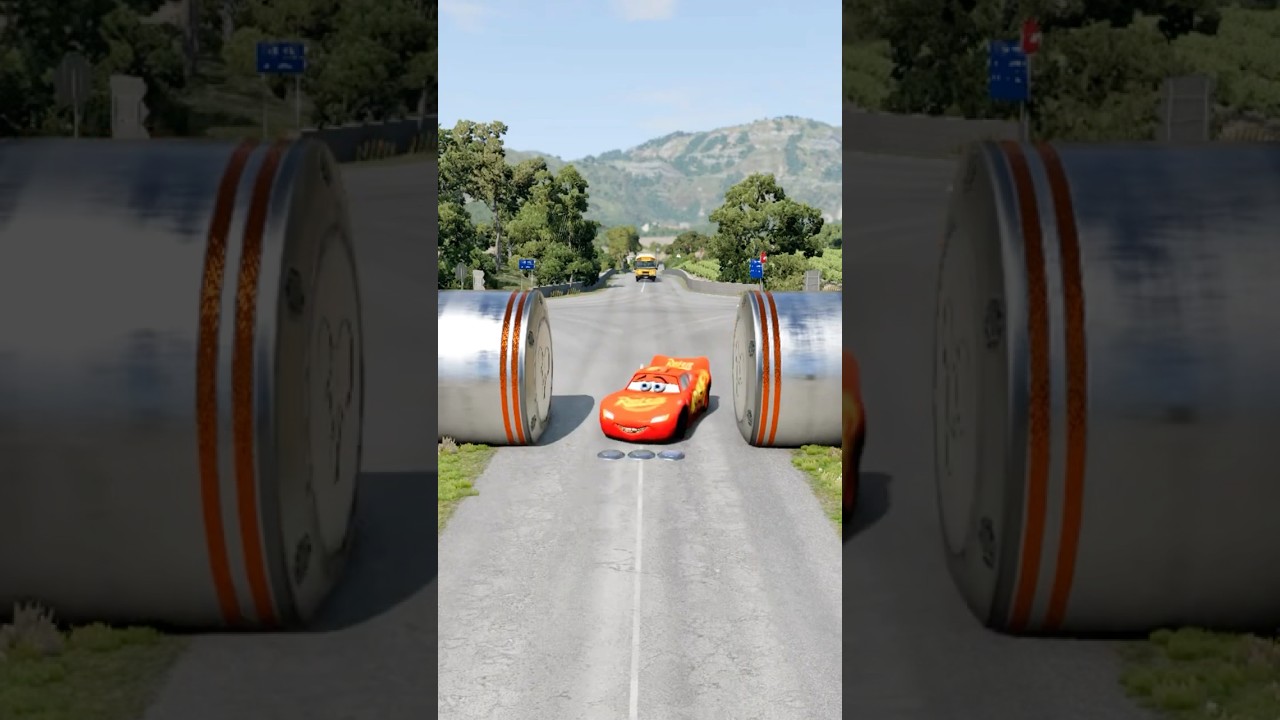 Long City Buses & School Bus vs Hydraulic Crush - BeamNG.drive 