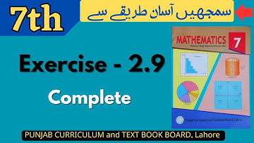 Class 7 Math Exercise 2.9 [ Complete ] NEW BOOK | Linear Equations | Class 7  Math Ex 2.9 New Book