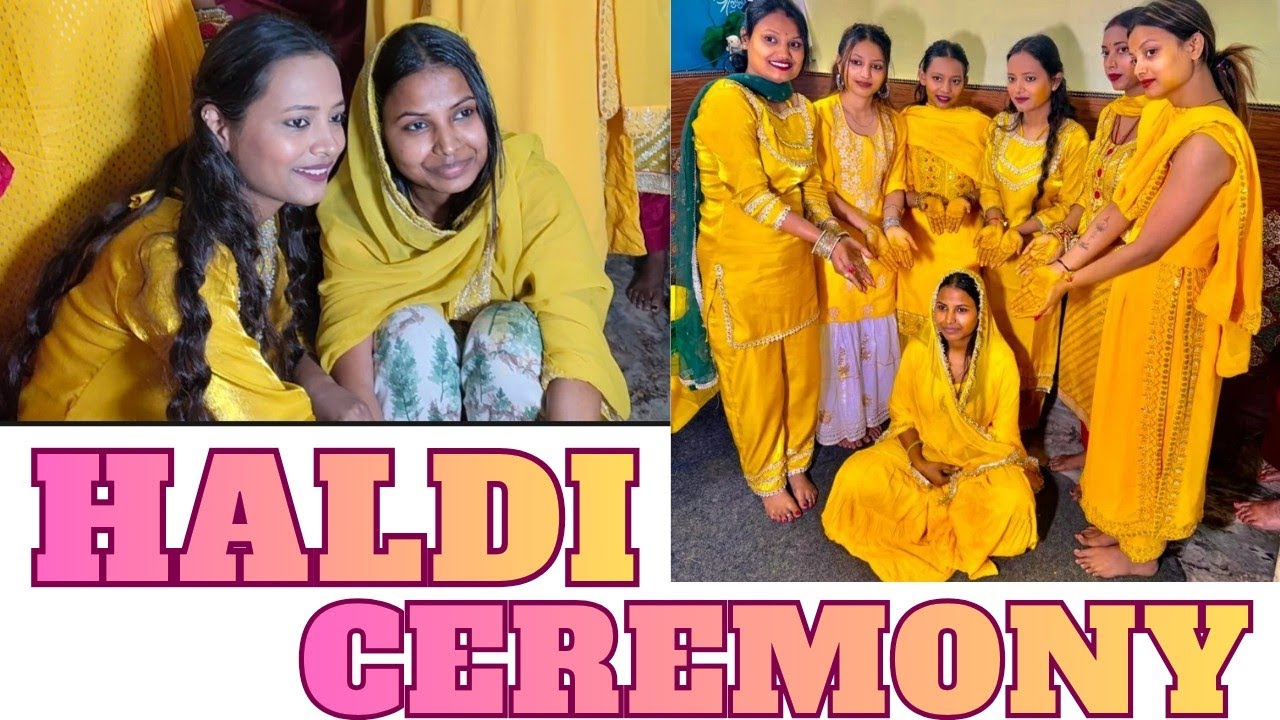 Sister ki haldi ceremony 🤗 #wedding 