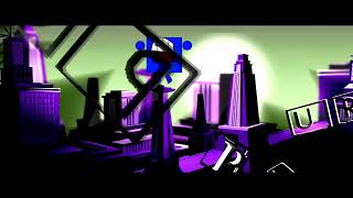 Purple Flower Blue Square Logo