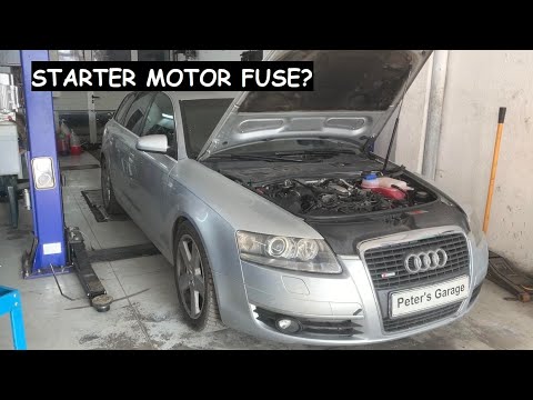 Audi A6 C6 4F Starter motor fuse relay location replacement - YouTube