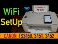 Canon Pixma TS3450, 3451, 3452 WiFi Setup, Connect To Home Wireless Network, Review.