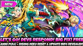 *LET'S GOOOO!* DEVS RESPOND! BIG FIX! FREE ANNI PULL! + RISING DEKU RESET & UPDATE INFO REVEALED