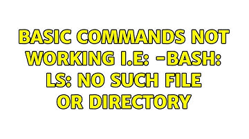 Unix & Linux: Basic commands not working i.e: -bash: ls: No such file or directory (2 Solutions!!)