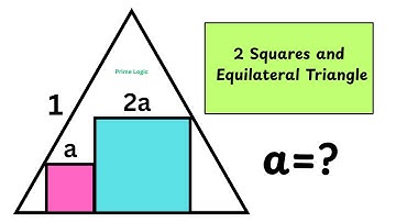 Los deze lastige meetkundige puzzel op: 2 vierkanten in een gelijkzijdige driehoek