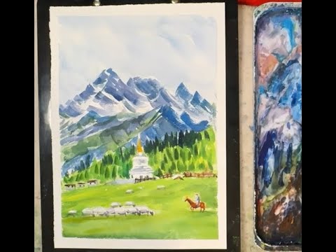 水彩风景画Watercolor Landscape 수채화풍경250902 - YouTube
