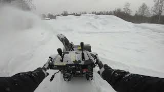 POV clearing driveway of snow