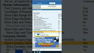 #13 - Tally Prime - Printing Setting | #short #shorts  #printer