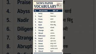 important vocabulary part 64 || news paper words #vocabulary #spokenenglish #ssc #viral
