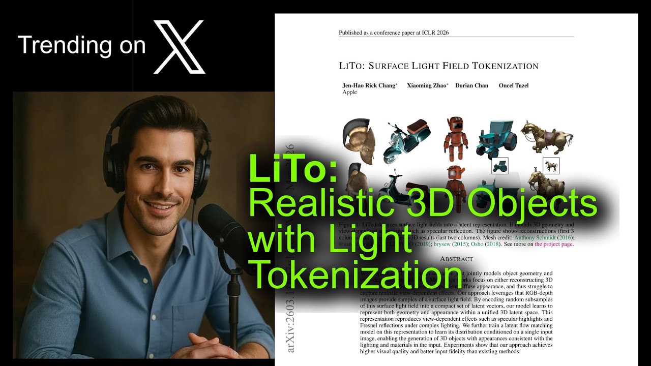 LiTo: Realistic 3D Objects with Light Tokenization - YouTube