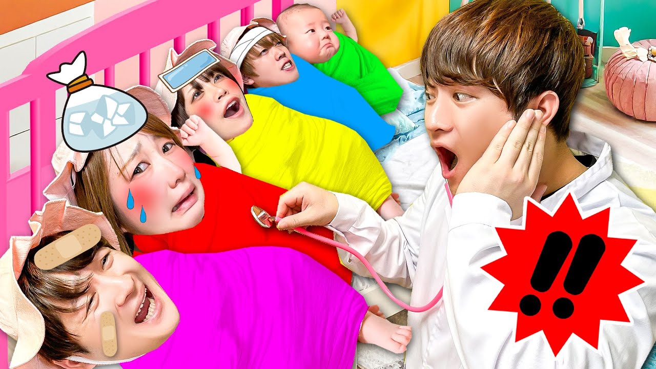 Skirt] The quintuplets have caught a cold! They have a fever