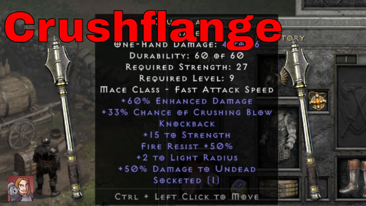 D2R Unique Items Crushflange (Mace) YouTube