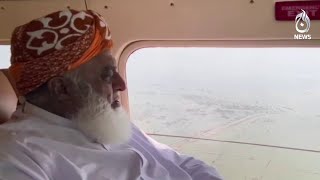 Fazlur Rehman aerial visit of flooded areas of Sindh | Aaj News