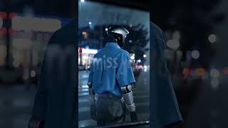 A robot rental clip where a spinning camera and glass reflections turn a humanoid robot into a