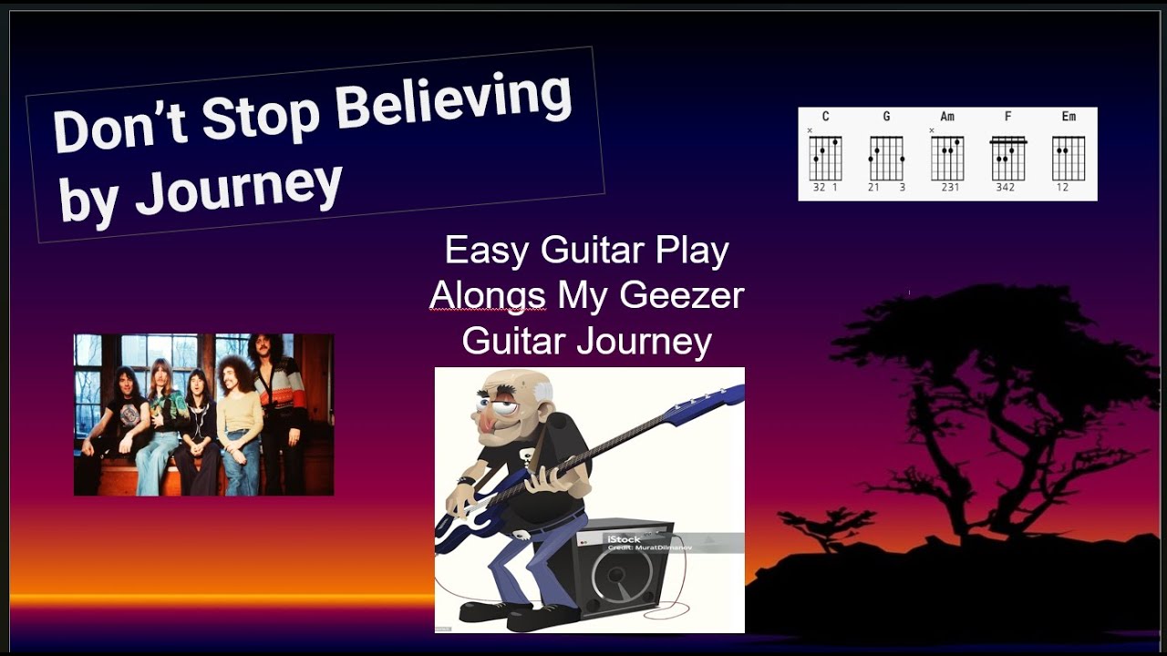 Dont Stop Believin' Chords by Journey easy beginner guitar play along ...