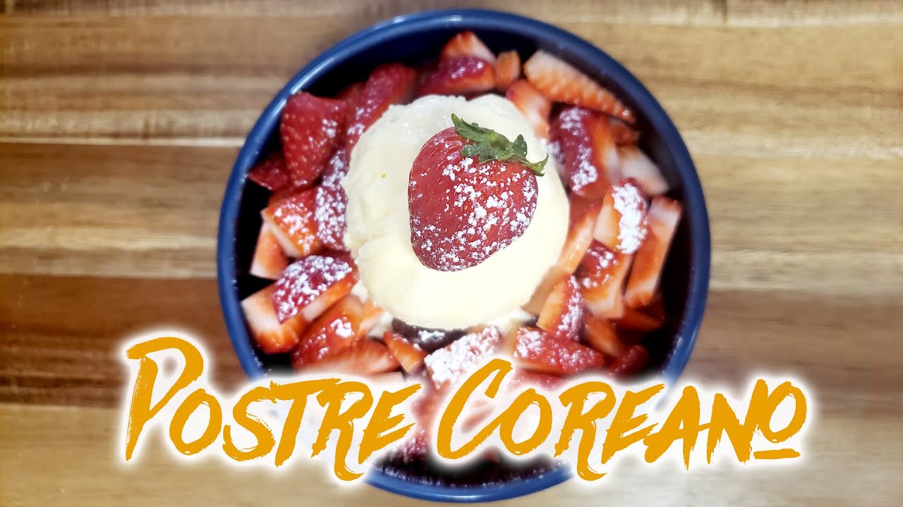 Como hacer postres coreanos, Receta de comida coreana Patbingsu en español  #comidacoreana - YouTube