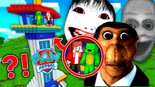 SCARY 1000 NEXTBOT vs JJ and Mikey PAW Patrol Base - Maizen Security House