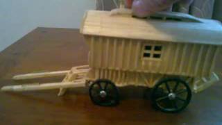 Matchstick Model Gypsy Romany Caravan Miniature Out Of Matches