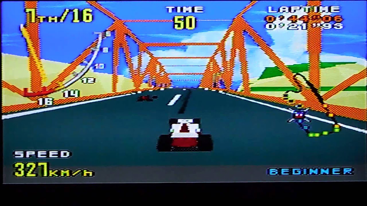 Virtua Racing on the Genesis (Beginner Track)
