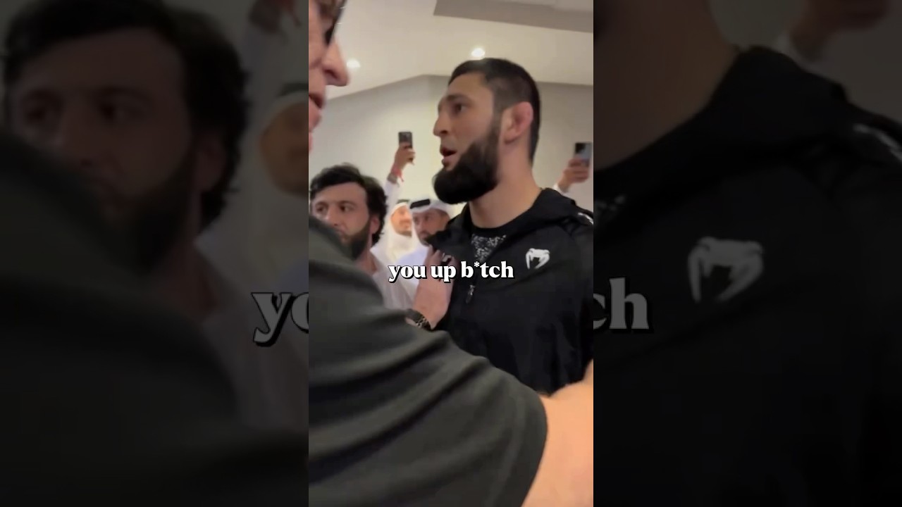 Khamzat Chimaev SHOVES Ian Garry Backstage