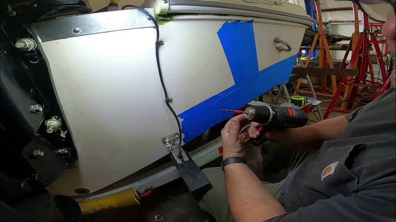 Trim Tab Install Wellcraft (part 1) YouTube