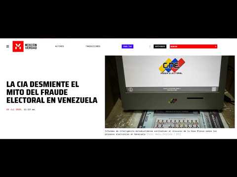 Even the CIA admits it: electoral fraud in Venezuela is a myth