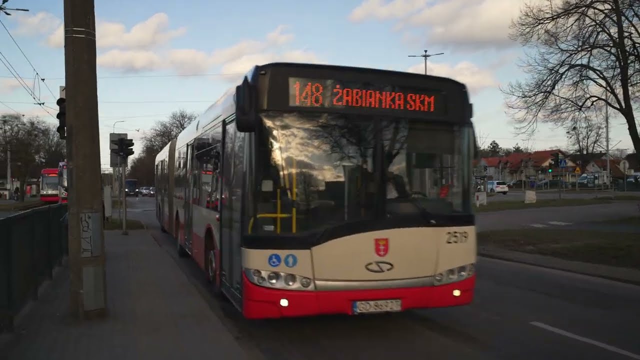 Poland, Gdańsk, bus 148 ride from Gospody to Żabianka train station