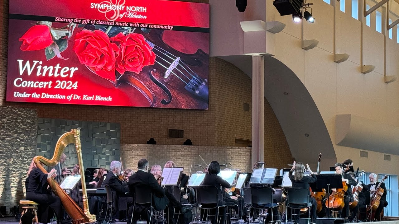 Harpist Anne MeredithFrey performs with Symphony North Orchestra of Houston - February 2024