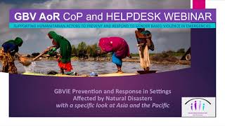 Webinar: GBV and Natural Disasters - GBV AoR CoP and GBViE Helpdesk