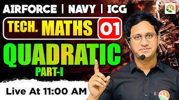 Quadratic # 01 Airforce, Navy, ICG, NDA | Airforce Maths Classes 2025 | Airforce | RSSIR