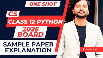 CBSE CS Class 12 Sample Paper | 2025 Boards | ONE SHOT