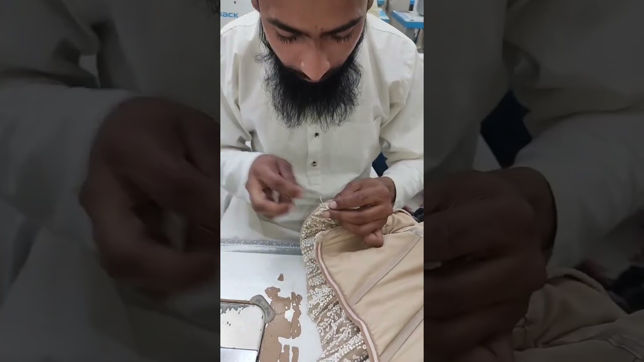 Elegant beaded evening gown 