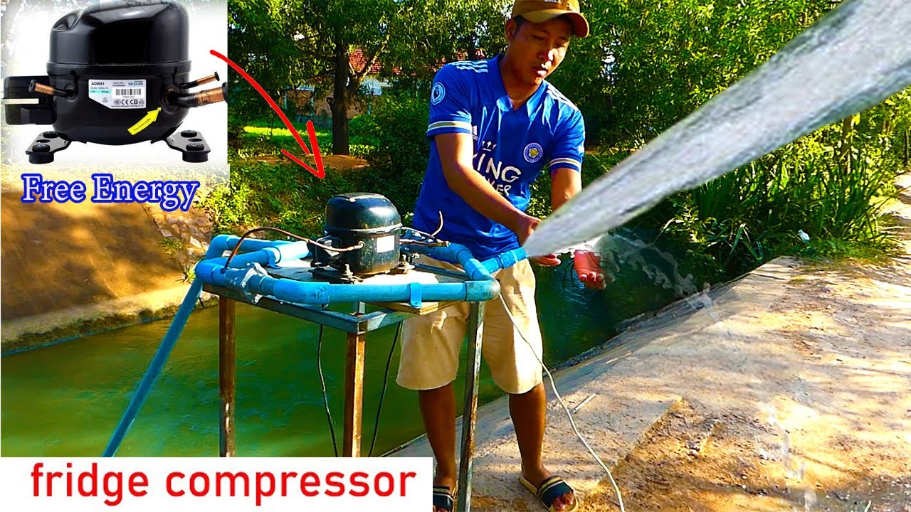Old turn fridge compressor into a water pump speed 280m3 / hour Vs