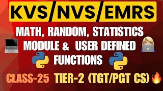 Celebrity Math, Random, Statistics Modules & Functions | Tier-2 CS| KVS NVS EMRS 2025  Profile