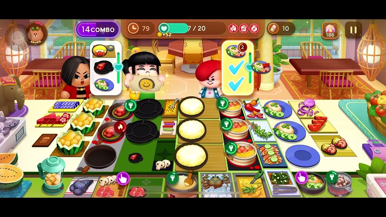 LINE CHEF - Thai Kitchen Stage 28-3 (All items unlocked) - YouTube