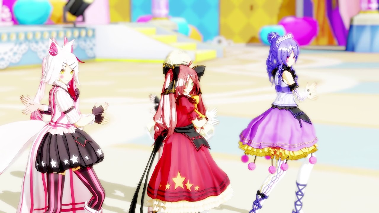 [fnaf mmd/fnafsl mmd]PONPONPON(Circus Baby,Ballora,Funtime Foxy,Minireena,Bonnet)1080p60fps