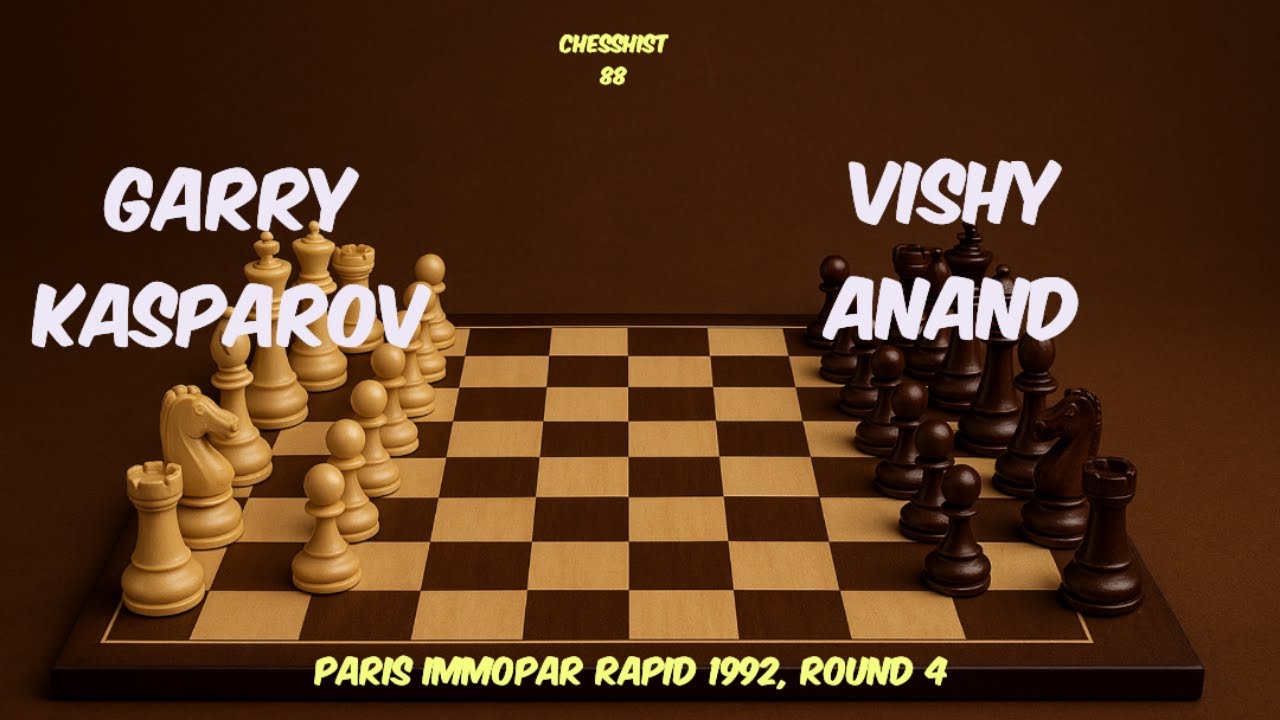 Garry Kasparov vs Vishy Anand (Paris Immopar Rapid 1992, Round 4) 