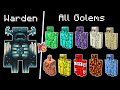 Warden vs all golems in Minecraft - Warden vs Every golem - Warden vs all golem types in Minecraft