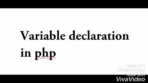 Variable declaration in php / tamil