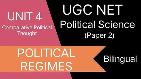 UGC NET DEC 2025 | UPSC OPTIONAL Political Science | Unit 4 |POLITICAL REGIMES | Paper 2