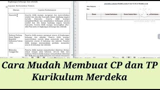 Cara Membuat Capaian Pembelajaran dan Tujuan Pembelajaran pada Kurikulum Merdeka dengan Mudah