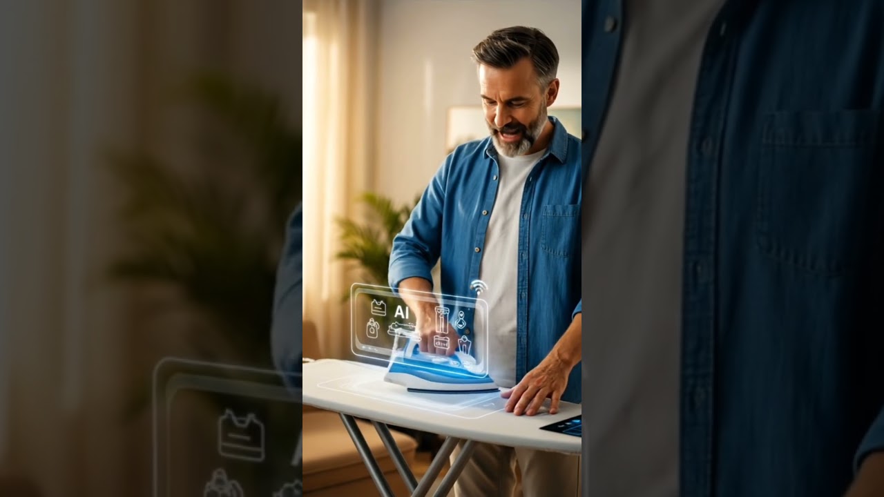 how you can save time by using AI for pressing cloth inside house? 