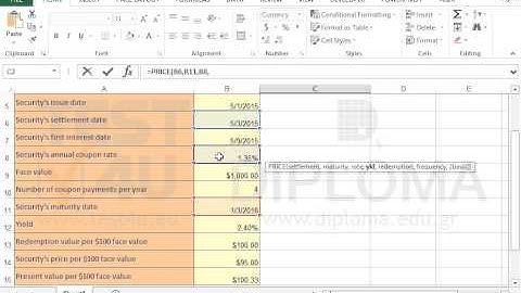 Use the PRICE function to calculate the price(per $100) of a security that pays periodic interest