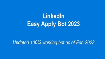 LinkedIn Easy Apply Bot: Do it yourself, no brainer!